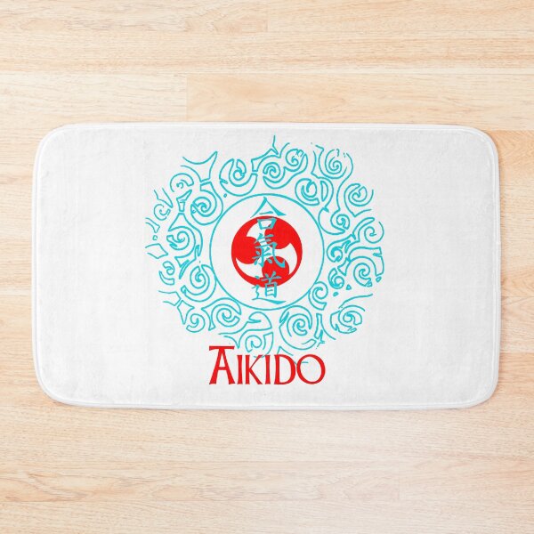 Item preview, Aikido Kanji Blue Tribal Motif Art Design - Martial Arts designed and sold by Zanshin-Art.