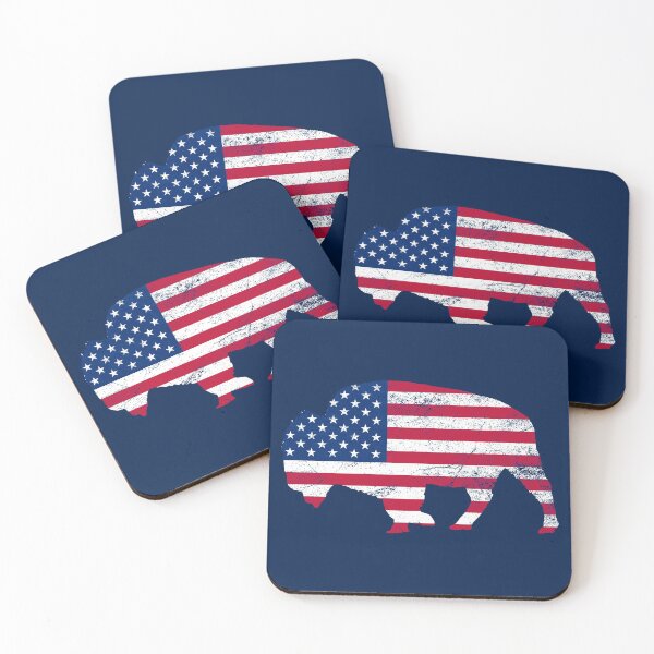 Item preview, USA Flag Bison designed and sold by Rooster Syndicate.