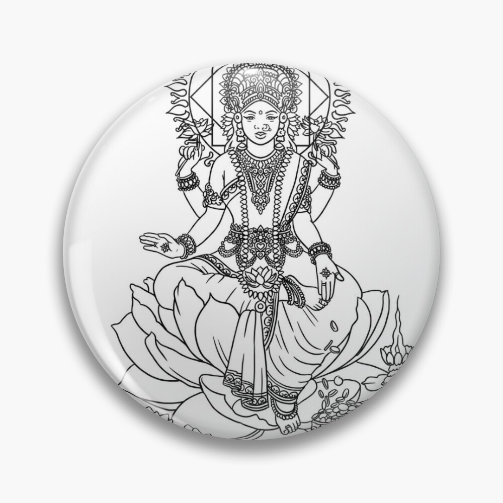 971 / 5000 Resultados de traducción Hindu goddess Lakshmi line drawing  vector illustration, asian spiritual symbol, oriental wisdom, yoga, om,  aum