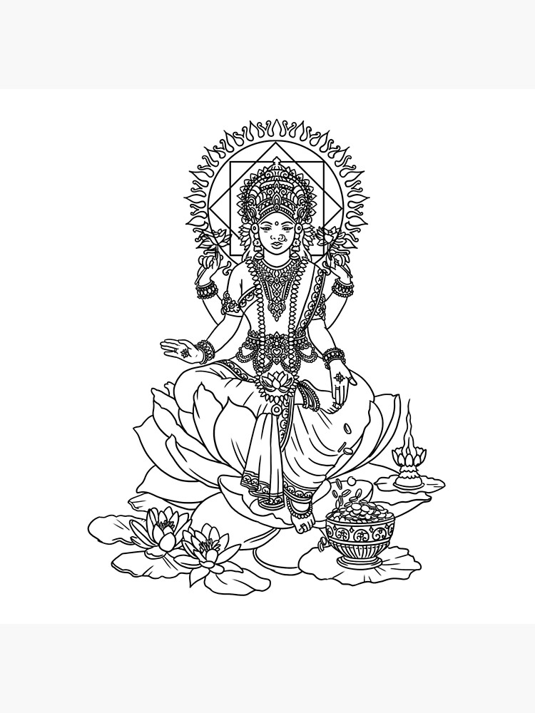 Learn How to Draw Lakshmi Mata (Hinduism) Step by Step : Drawing Tutorials  | Mandala art lesson, Mandala design art, Drawings