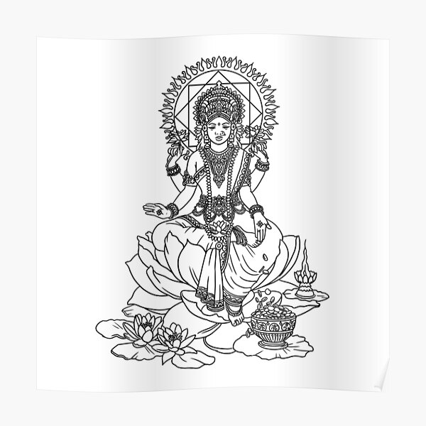 Nữ Thần Hindu Lakshmi Hình minh họa Sẵn có - Tải xuống Hình ảnh Ngay bây  giờ -