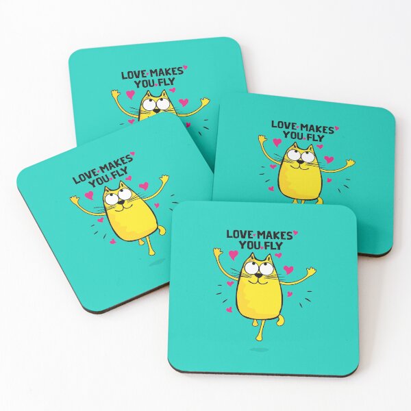 Item preview, Drawn cat. Love makes you fly designed and sold by frail.