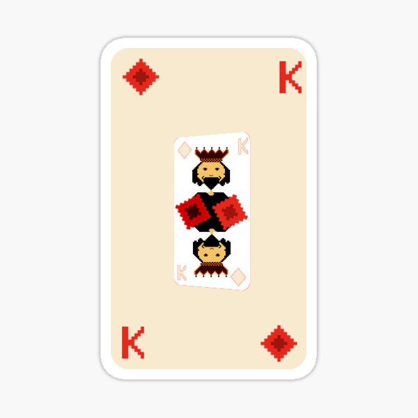 King of diamonds in pixel art Sticker