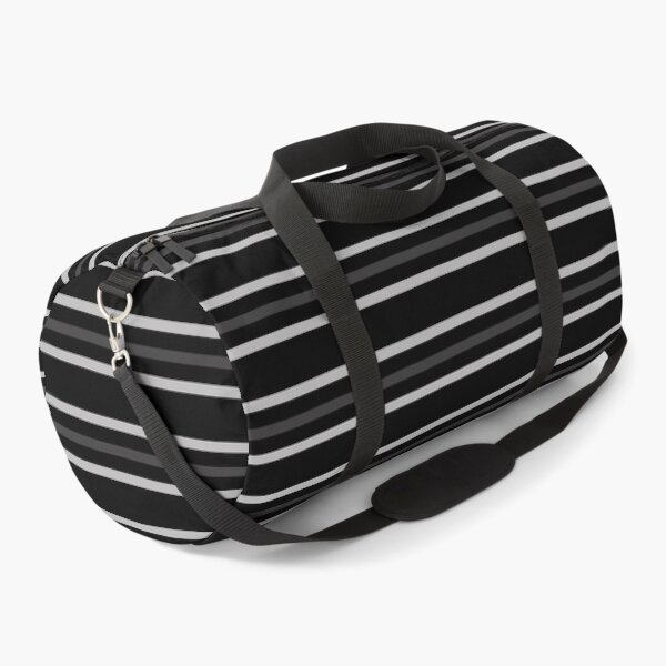Item preview, Silver and Black Grey Three Stripes Pattern on Black | Horizontal Stripes | designed and sold by SimplyStripes.