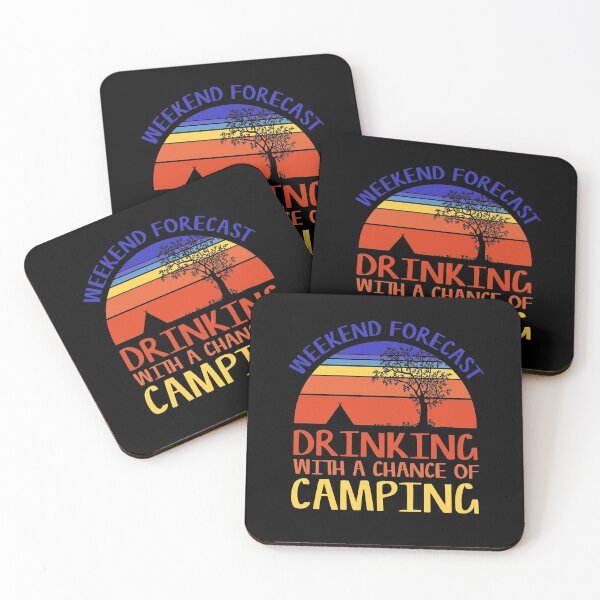 Item preview, Weekend Forecast Camping Drinking Funny Retro Nature Sunset Slogan designed and sold by sillyquestions.