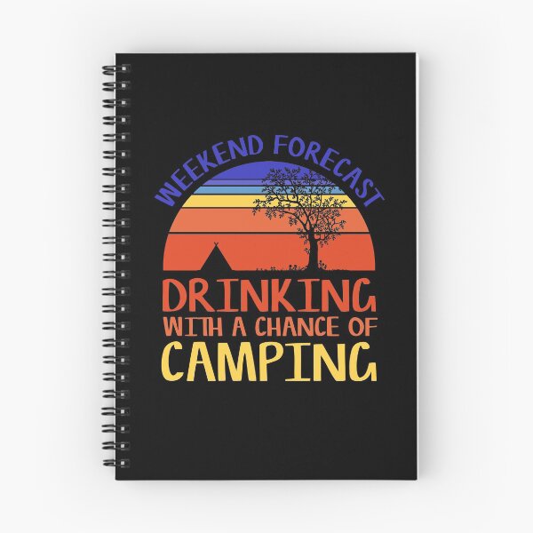 Item preview, Weekend Forecast Camping Drinking Funny Retro Nature Sunset Slogan designed and sold by sillyquestions.