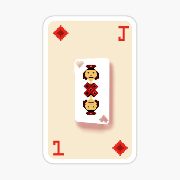 Pixel art Jack of Diamonds Sticker