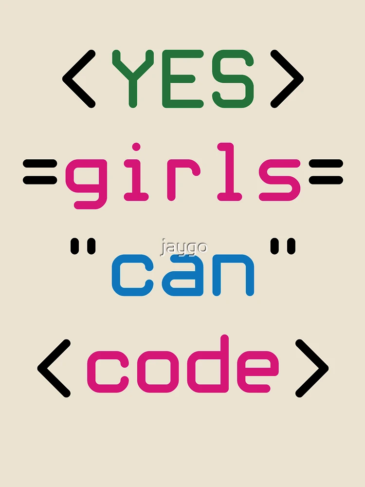 Thumbnail 4 of 4, Relaxed T-Shirt, Yes Girls Can Code Coding Code Programming Programmer designed and sold by jaygo.