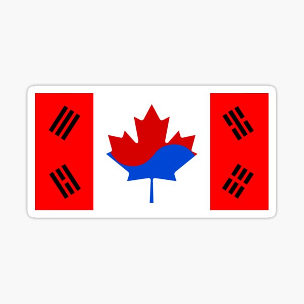 "Canada Korea Flag Fusion" Sticker by DoodleBumpers Redbubble