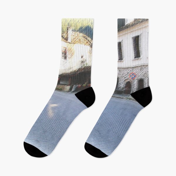 Item preview, Sunny Photography of Bulgarian Road With Houses designed and sold by LuckyKermit.