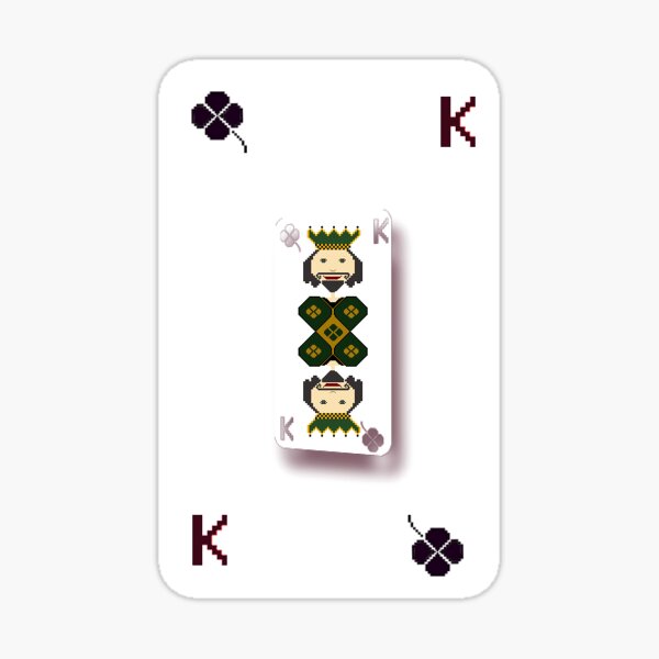 King of Clubs in pixel art Sticker