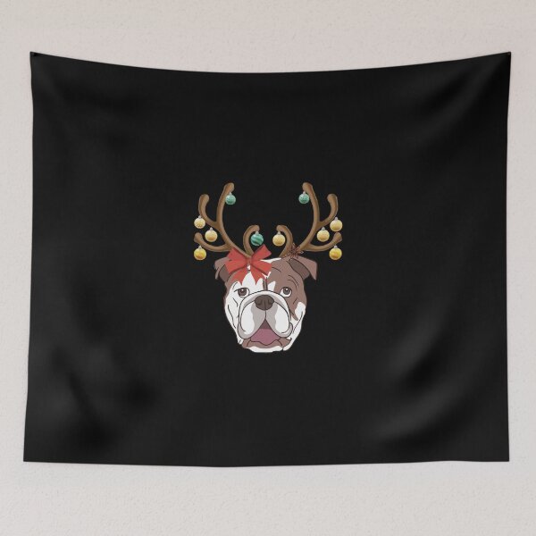 Item preview, Bulldog con astas para Navidad designed and sold by frischmanjose.