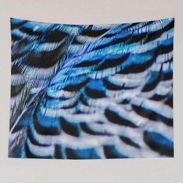 Item preview, Plumas de periquito, plumaje, primer plano. Azul, blanco y negro designed and sold by JellyBeenzz.