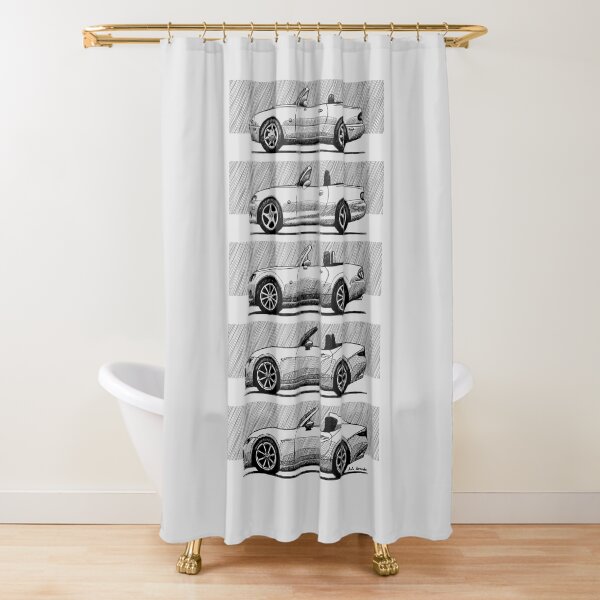 My drawing of the Japanese roadster car of all generations Shower Curtain