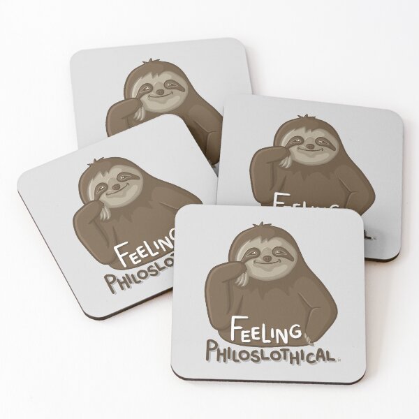 Item preview, Feeling Philoslothical Funny Sloth Cartoon Pun Digital Illustration designed and sold by AlmightyClaire.