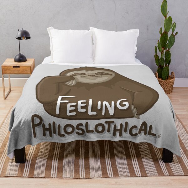 Item preview, Feeling Philoslothical Funny Sloth Cartoon Pun Digital Illustration designed and sold by AlmightyClaire.