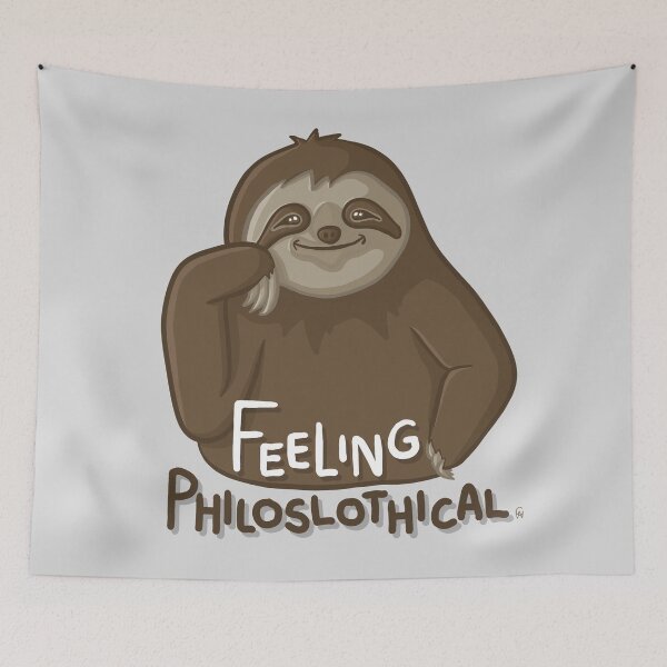 Item preview, Feeling Philoslothical Funny Sloth Cartoon Pun Digital Illustration designed and sold by AlmightyClaire.