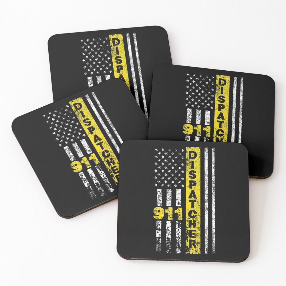 911 Dispatcher Flag Coasters (Set of 4)