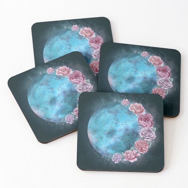 Item preview, Floral blue moon designed and sold by MoonSprites.
