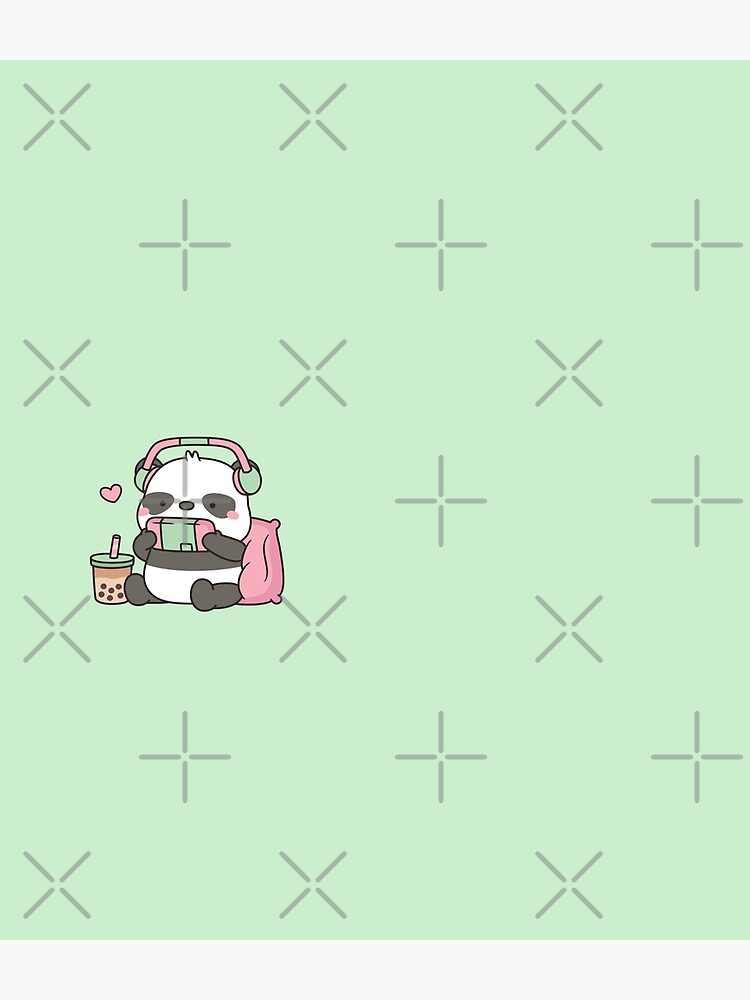 Cute Little Panda Gamer With Headphones by rustydoodle