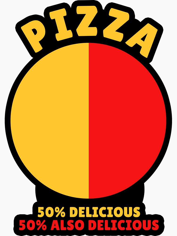 "Pizza Delicious Funny Pie Chart Statistics Humor" Sticker for Sale by