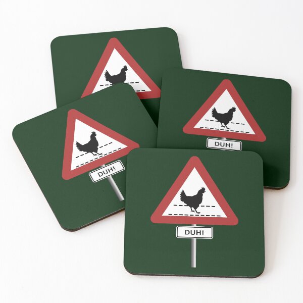 Item preview, CHICKEN ROAD CROSSING - DUH! funny sign designed and sold by SolidEarthArt.