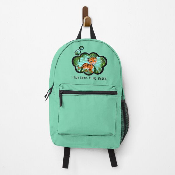 Item preview, I Ride Tigers in My Dreams (on Lt. Teal) designed and sold by PawsitiveMum.