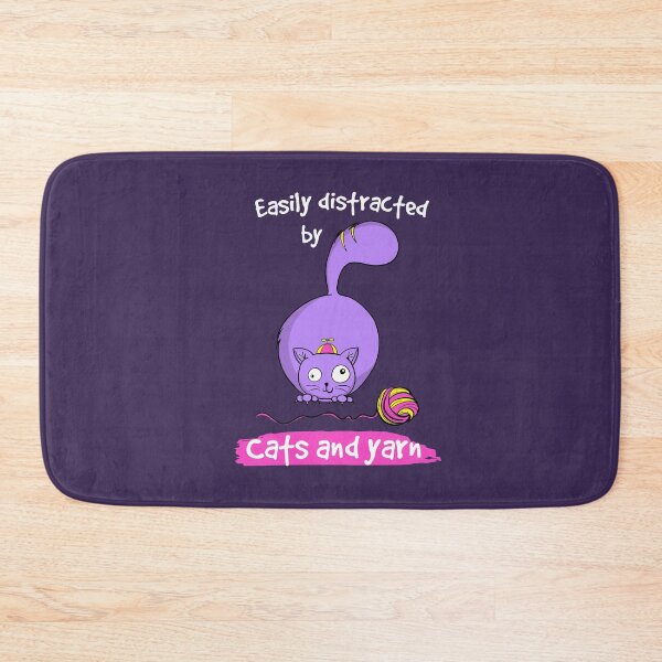 Item preview, Purple Cat Chubby Cat Easily Distracted By Cats And Yarn designed and sold by Cat N' Doodles.