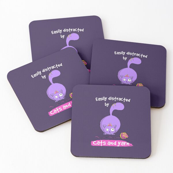 Item preview, Purple Cat Chubby Cat Easily Distracted By Cats And Yarn designed and sold by Cat N' Doodles.