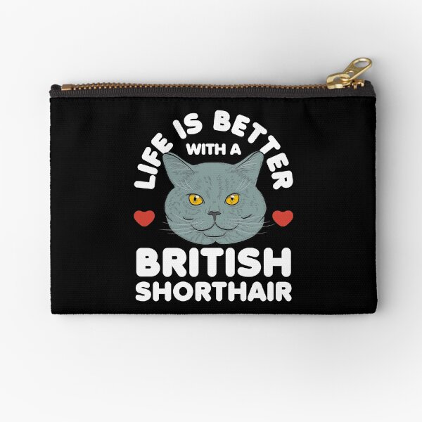 Vista previa del artículo con la obra «La vida es mejor con un gato británico de pelo corto azul», diseñado y vendido por CrystalCrush.