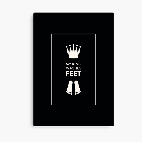 My King Washes Feet Christian Art - Dark Colour Scheme Canvas Print
