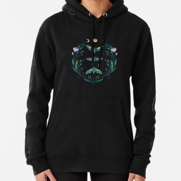 Lime Hawk Moths Night Pullover Hoodie