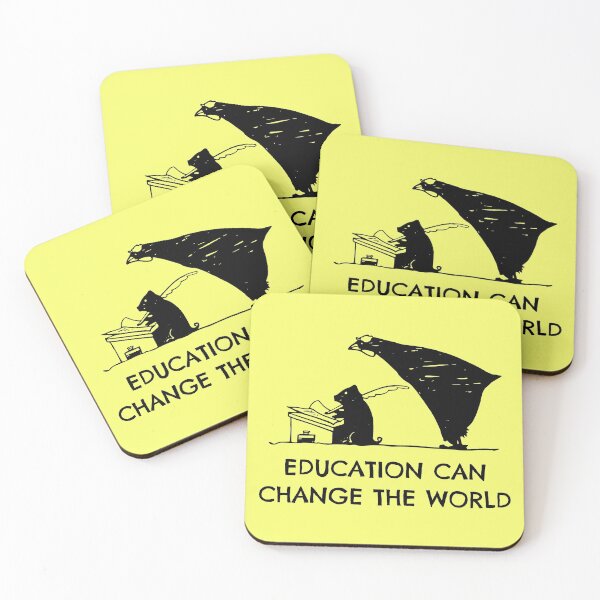Item preview, Education can change the world - inspirational adage (black) designed and sold by SolidEarthArt.