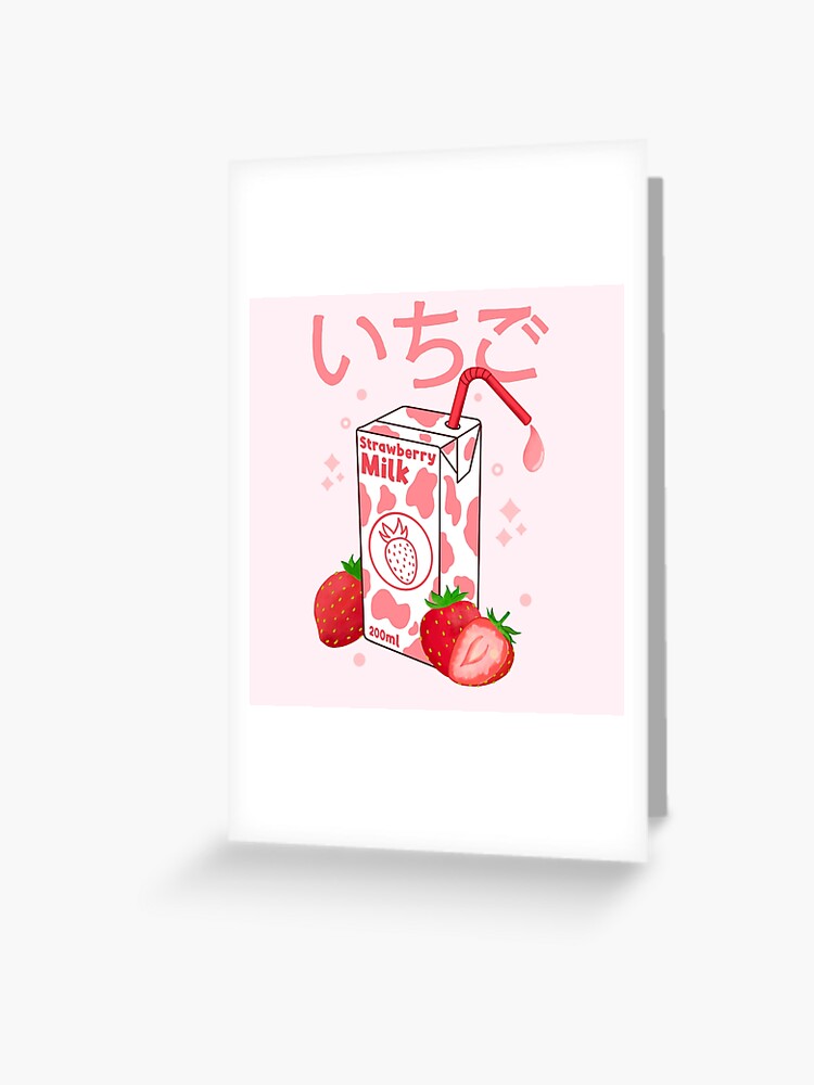 Strawberry Cow kawaii Greeting Card for Sale by MayBK