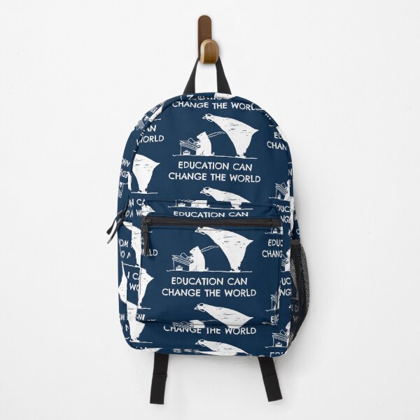 Item preview, Education can change the world - inspirational adage (white) designed and sold by SolidEarthArt.