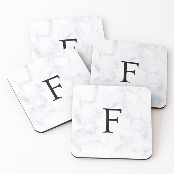 Item preview, Letter F Initial White and Gray Marble Background designed and sold by Shir-designs.