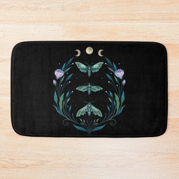 Lime Hawk Moths Night Bath Mat