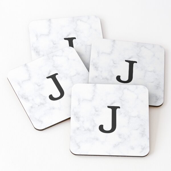 Item preview, Letter J Initial White and Gray Marble Background designed and sold by Shir-designs.