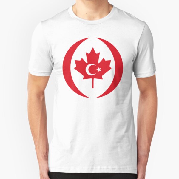 Turkish Canadian Multinational Patriot Flag Series Slim Fit T-Shirt
