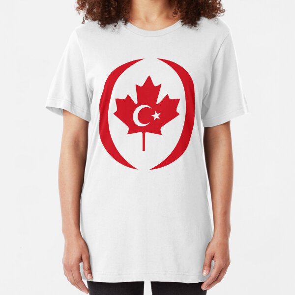Turkish Canadian Multinational Patriot Flag Series Slim Fit T-Shirt