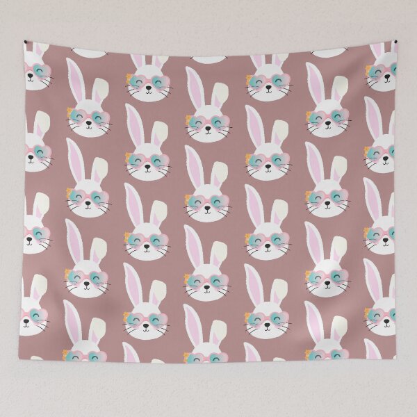 Item preview, Happy Hippie Easter Bunny with Glasses Rabbit Lover Gift Lockdown Easter 2021 designed and sold by hyggekrog.