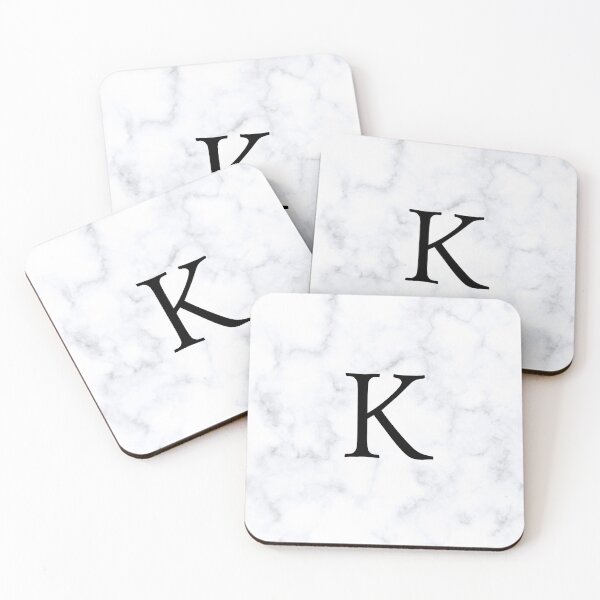 Item preview, Letter K Initial White and Gray Marble Background designed and sold by Shir-designs.