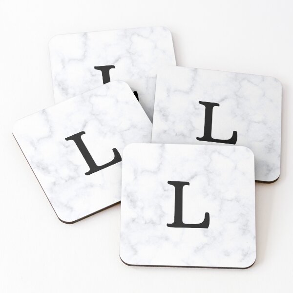 Item preview, Letter L Initial White and Gray Marble Background designed and sold by Shir-designs.