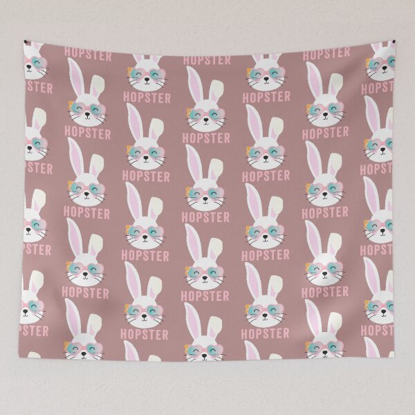 Item preview, Happy Hippie Easter Bunny with Glasses Rabbit Lover Gift Lockdown Easter 2021 designed and sold by hyggekrog.