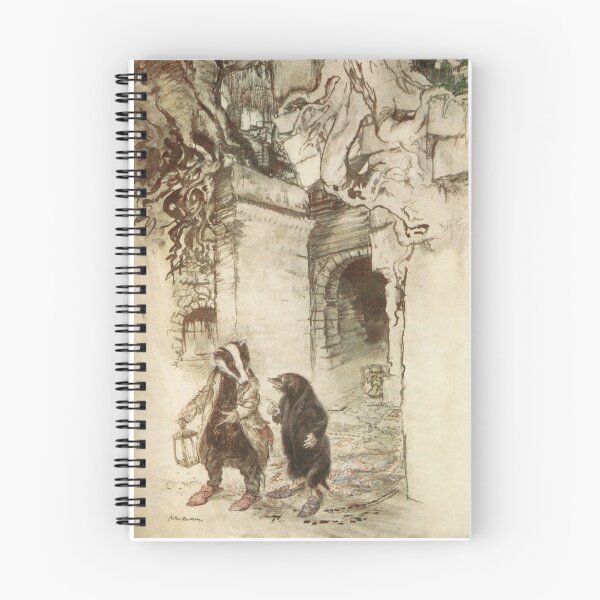 Item preview, Badger and Mole Wind in the Willows illustration - Arthur Rackham designed and sold by Vintage Designs +.