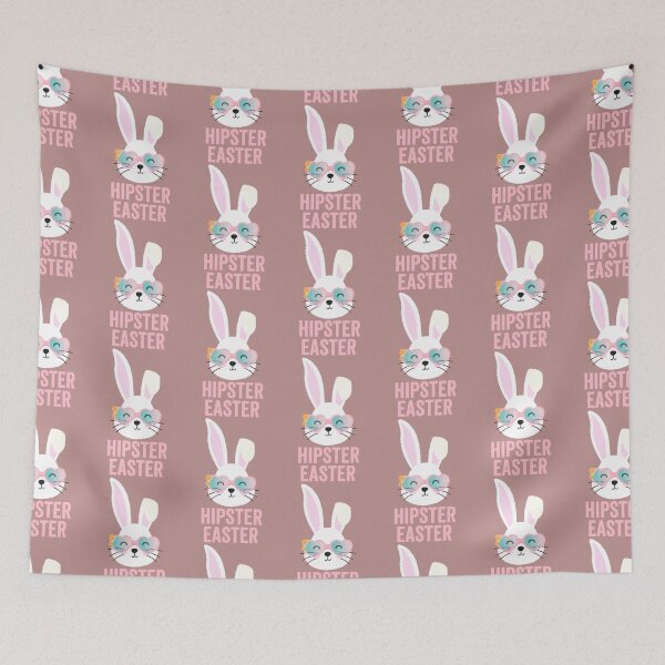 Item preview, Happy Hippie Easter Bunny with Glasses Rabbit Lover Gift Lockdown Easter 2021 designed and sold by hyggekrog.