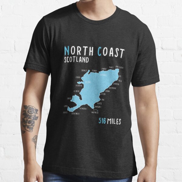North Coast 500 Driving Route Map | Scotland | NC500 | 516 Miles Essential T-Shirt