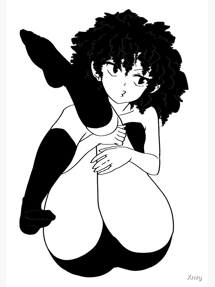 "Afro Anime" Art Print by Xnvy | Redbubble