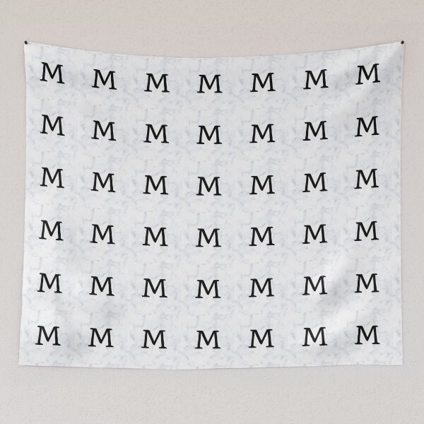 Item preview, Letter M Initial White and Gray Marble Background designed and sold by Shir-designs.