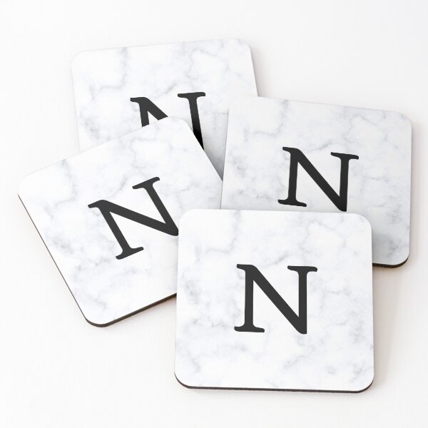 Item preview, Letter N Initial White and Gray Marble Background designed and sold by Shir-designs.